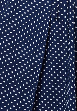 Women's Midi Wrap Dress in Navy with Kimono Sleeves - Elegant Design for Effortless Style by Liquorish