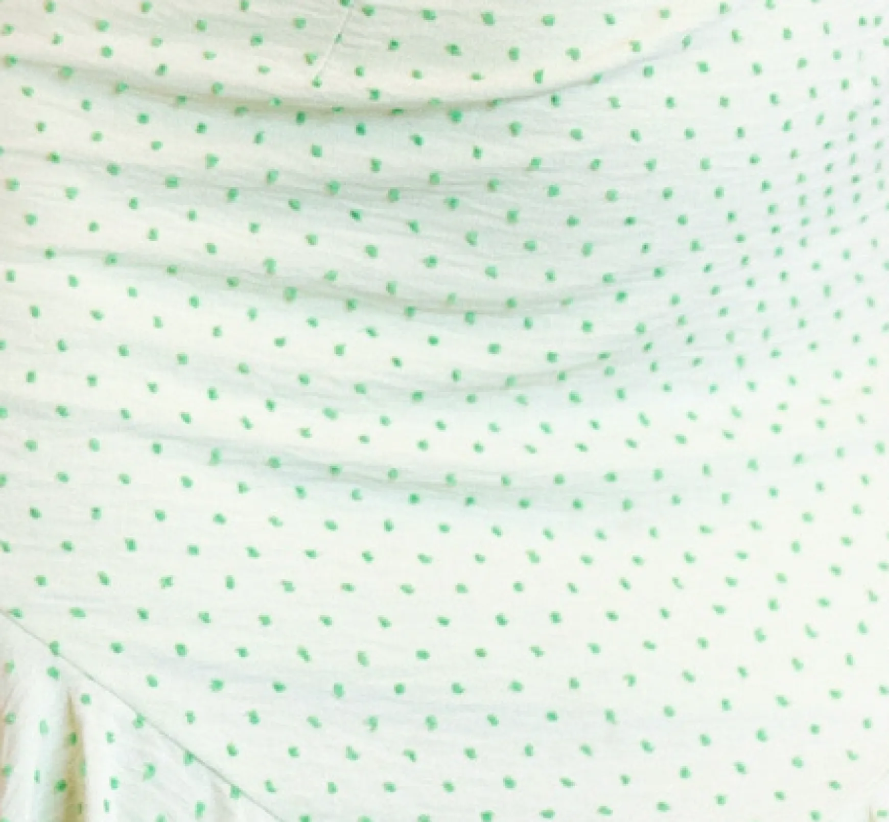 Women’s Mini Dress, Green Polka Dot Frill Detail with Angel Sleeves