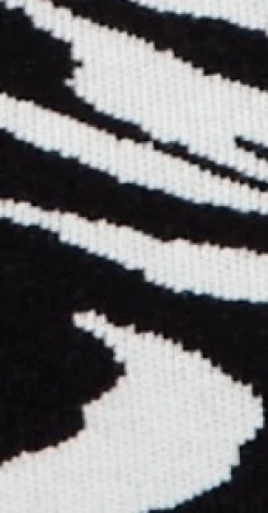 Women's Mini Dress in Black and White Zebra Pattern with Long Sleeves – Chic Knitted Style by Liquorish