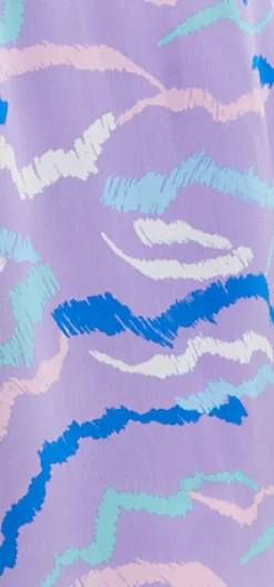 Women's Mini Dress in Lilac with Kimono Sleeves and Wrap Style Design by Liquorish
