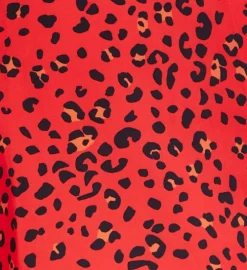 Women's Mini Dress, Scalloped Collar, Leopard Print with Ombre Detail, Long Balloon Sleeves, Side Zip, Regular Fit