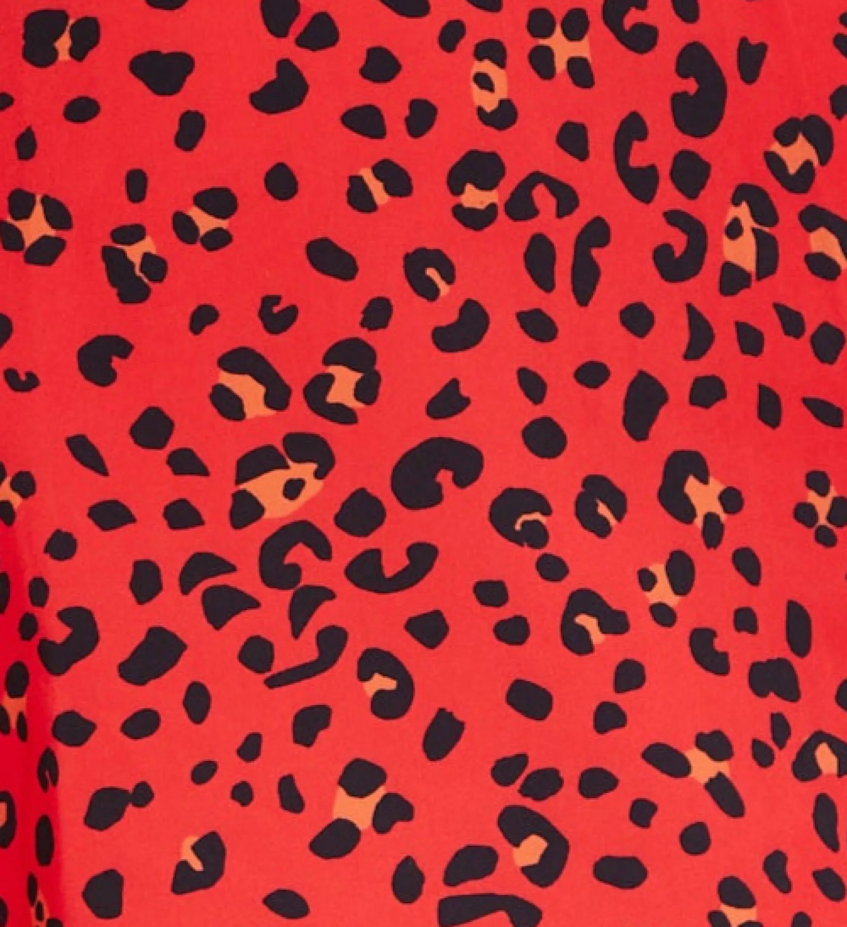 Women's Mini Dress, Scalloped Collar, Leopard Print with Ombre Detail, Long Balloon Sleeves, Side Zip, Regular Fit