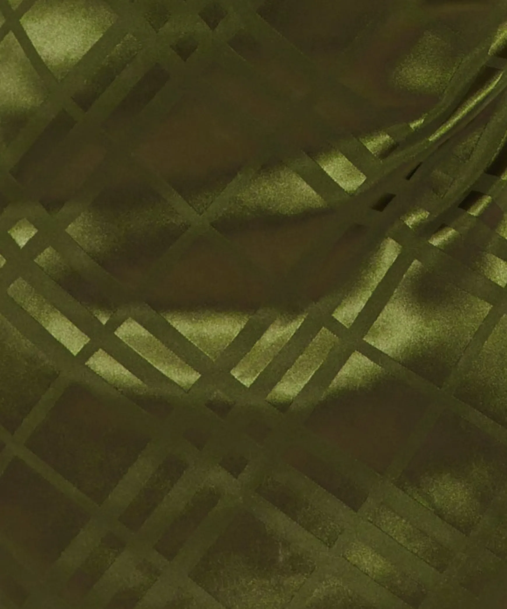 Women's Mini Dress with Puff Sleeves in Khaki Check Jacquard - Regular Fit, High Neck, by Liquorish