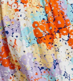 Women's Multicolour Floral Print Midi Wrap Skirt with Frill Details and Asymmetrical Hem by Liquorish