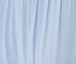 Women's Plain Blue Maxi Skirt with Elasticated Waist - Regular Fit by Liquorish