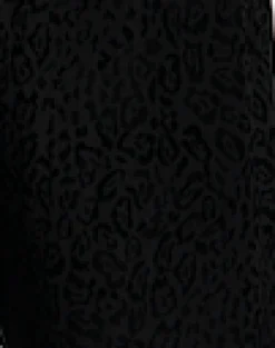 Women's Trousers - High Waist Black Animal Print Wide Leg with Front Buttons & Pockets, Fits Small - Liquorish