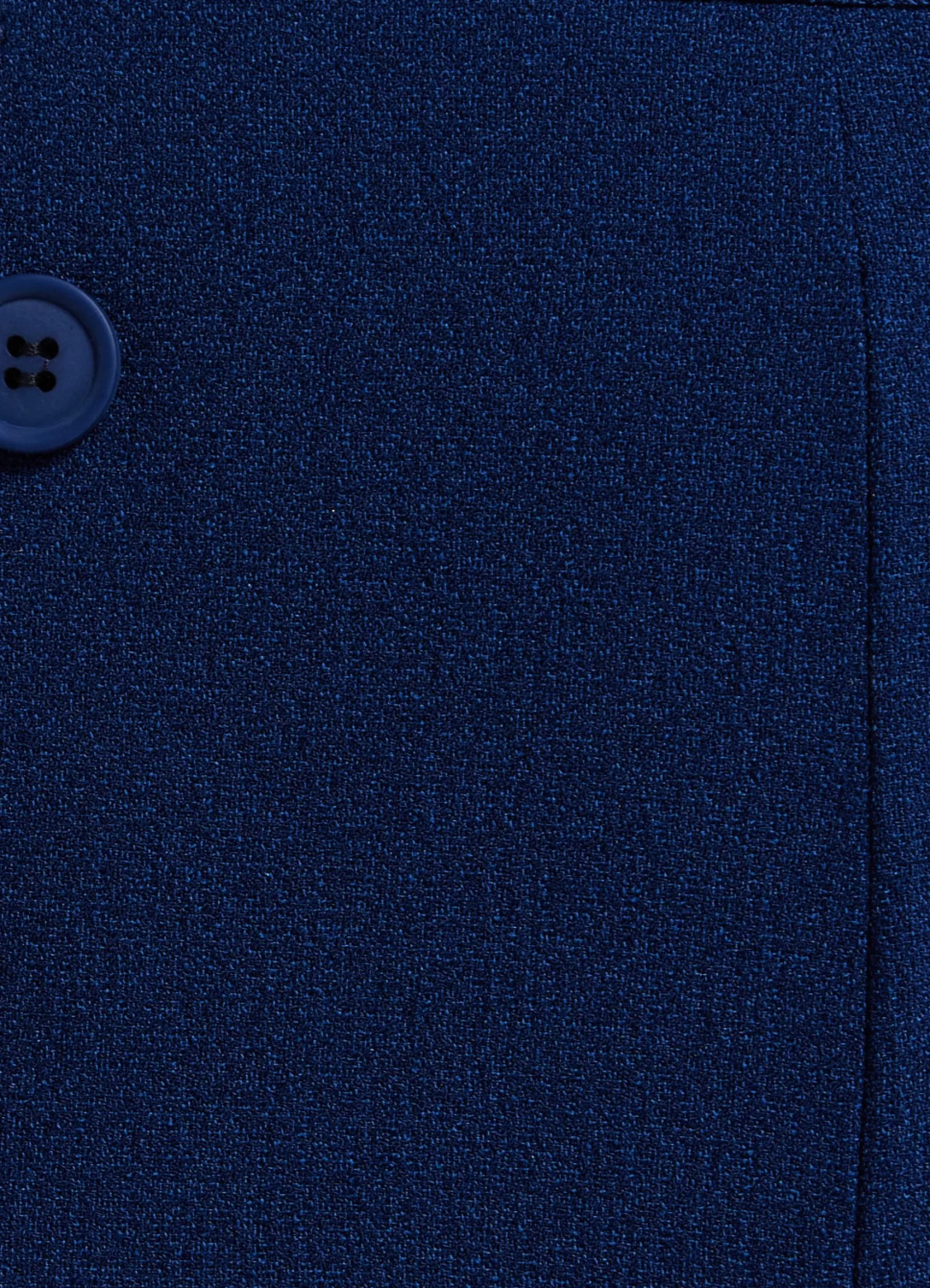 Women's Trousers - High Waist Navy Wide Leg with Front Buttons & Zip-Side Fastening, Liquorish