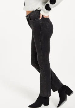 Women's Trousers: High-Waisted Black Jeans with Flattering Fit, Versatile Style, and Comfort - Liquorish