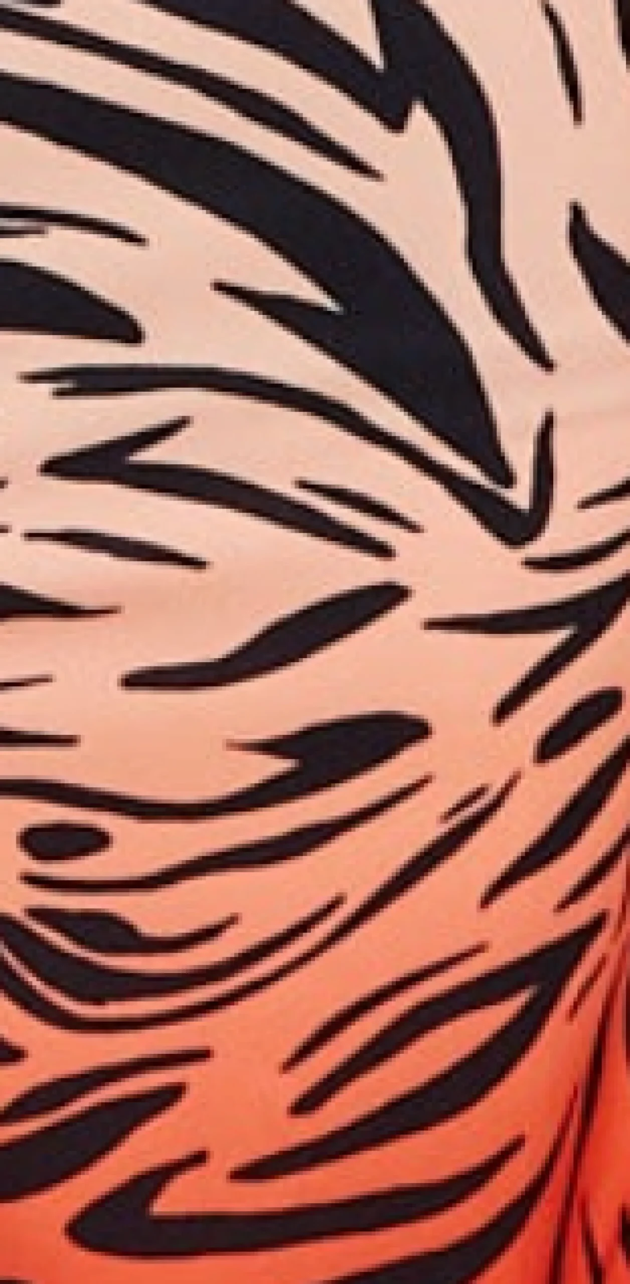 Women's Trousers in Orange and Nude Zebra Print with Slit Detail and Button Closure by Liquorish
