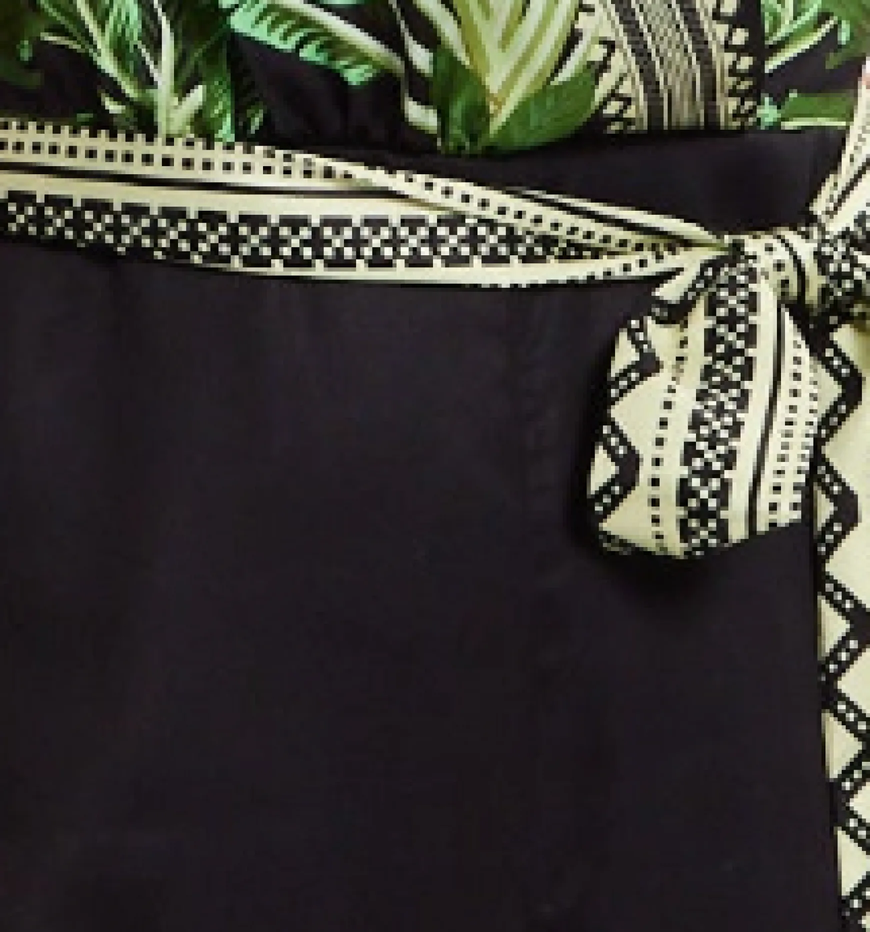 Women's V-neck Wide Leg Jumpsuit with Tie Waist in Leaf Print - Regular Fit, 100% Polyester - Liquorish