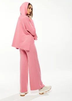 Women's Wide Leg Tracksuit in Pink - Casual Comfort with Elasticated Waist for Gym or Relaxed Days